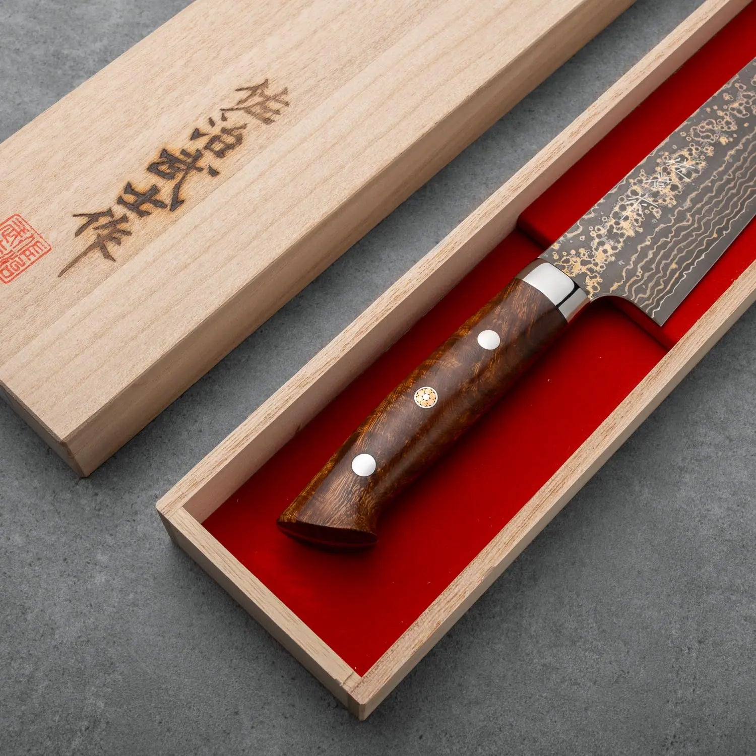 GYUTO - Szivárvány Damaszt - Vasfa - VG10 - 210mm