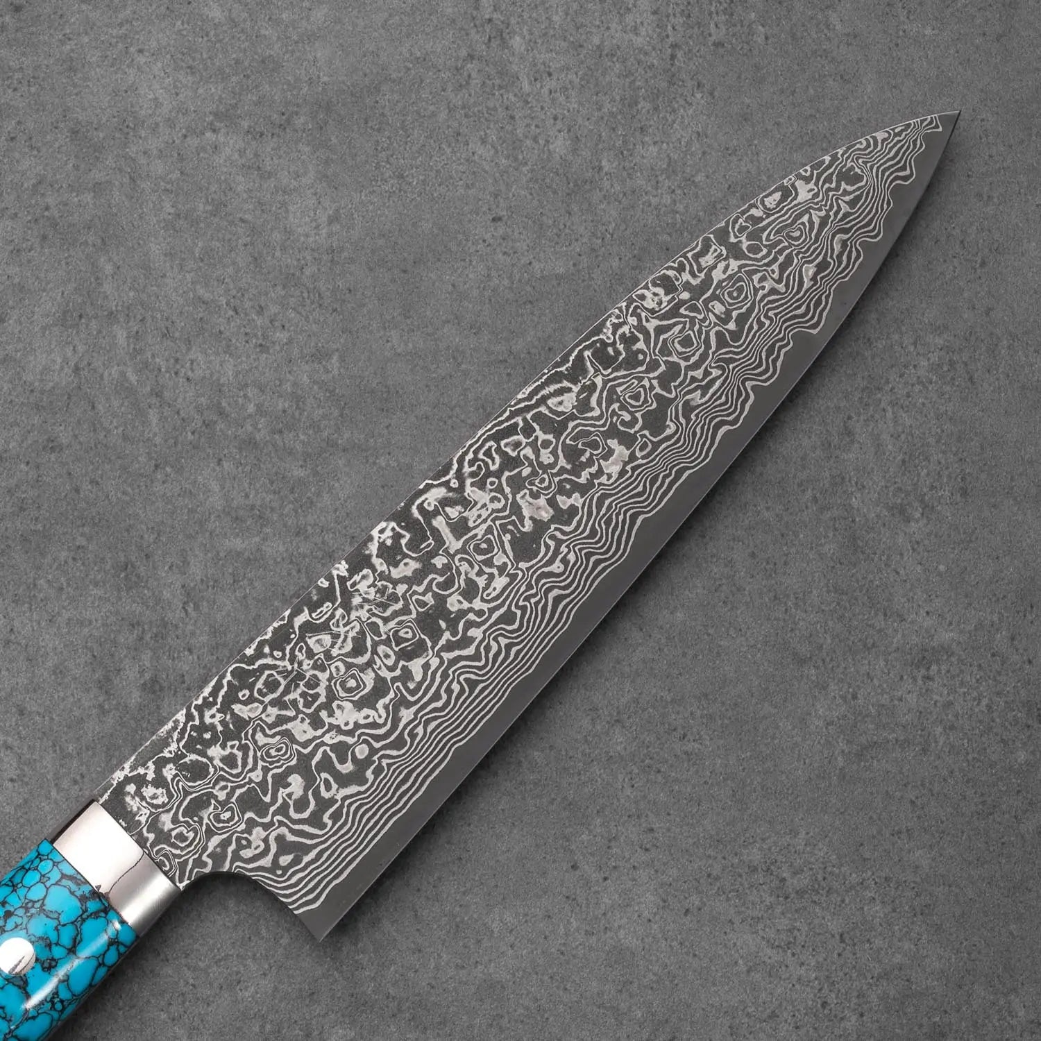 GYUTO - Fekete (Nikkel) Damaszk - Kék Türkiz - SG2 - 210mm
