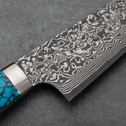 GYUTO - Fekete (Nikkel) Damaszk - Kék Türkiz - SG2 - 210mm