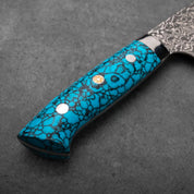 GYUTO - Fekete (Nikkel) Damaszk - Kék Türkiz - SG2 - 210mm
