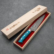 GYUTO - Fekete (Nikkel) Damaszk - Kék Türkiz - SG2 - 180mm