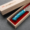 GYUTO - Fekete (Nikkel) Damaszk - Kék Türkiz - SG2 - 180mm