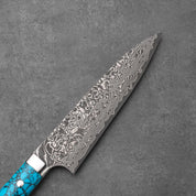 GYUTO - Fekete (Nikkel) Damaszk - Kék Türkiz - SG2 - 180mm