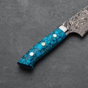GYUTO - Fekete (Nikkel) Damaszk - Kék Türkiz - SG2 - 180mm