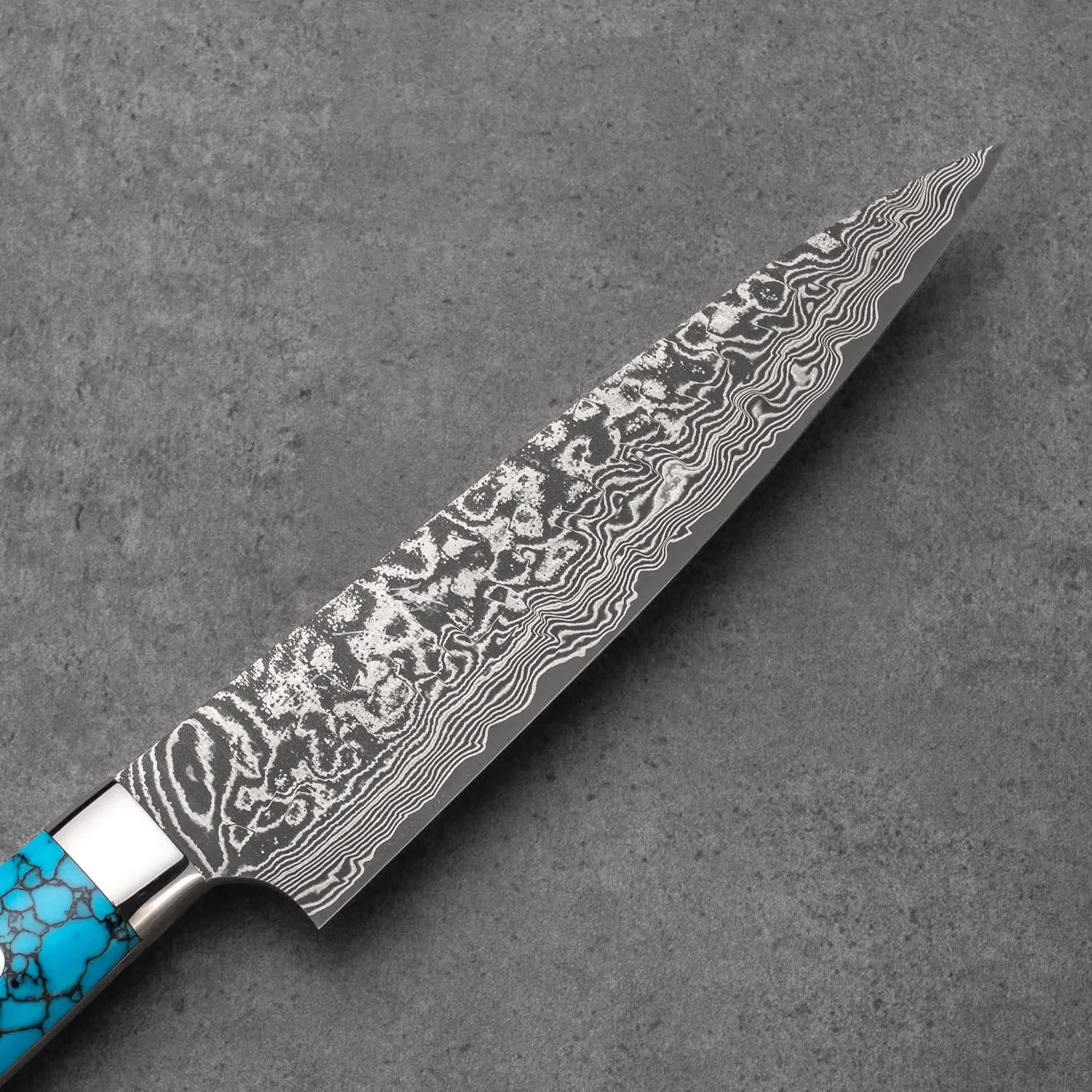 PETTY - Fekete (Nikkel) Damaszk - Kék Türkiz - SG2 - 150mm