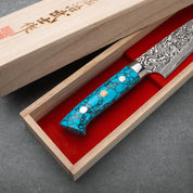 PETTY - Fekete (Nikkel) Damaszk - Kék Türkiz - SG2 - 130mm