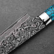 PETTY - Fekete (Nikkel) Damaszk - Kék Türkiz - SG2 - 130mm
